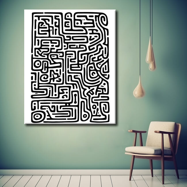 Paint by numbers cuneiform font painting