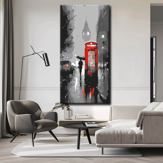 Paint by Numbers Red Telephone Box London