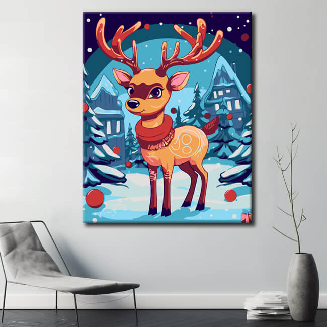 Painting by numbers for children deer