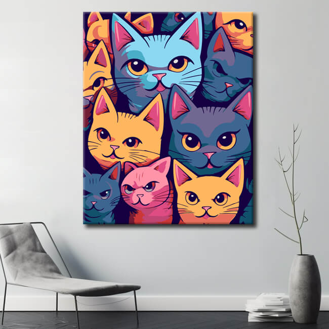 Painting by numbers kittens