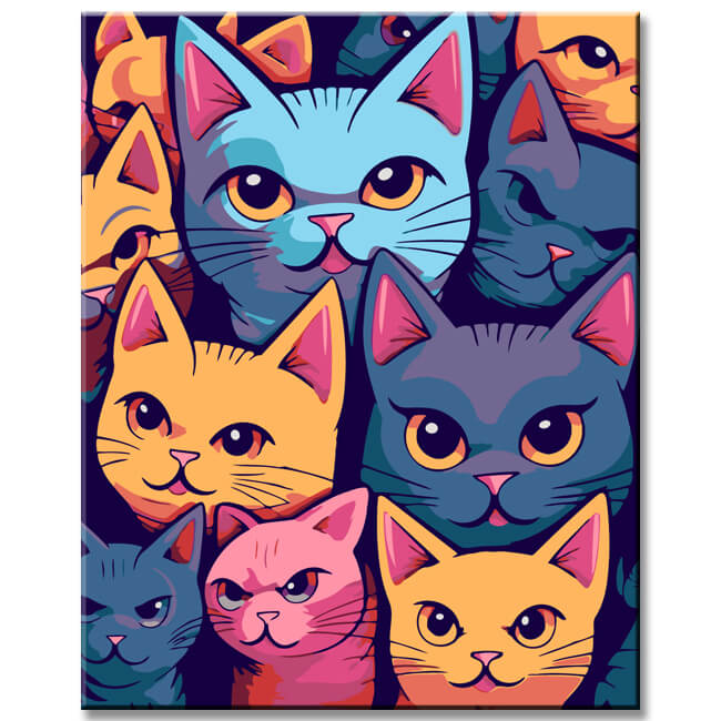 Painting by numbers kittens
