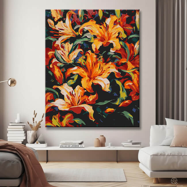 Madonna Lily Flowers Painting by Numbers - Shipping from DE