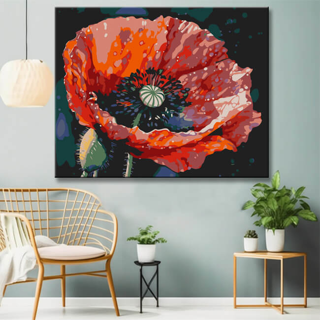 Poppies Blossom III Painting by Numbers - Shipping from DE