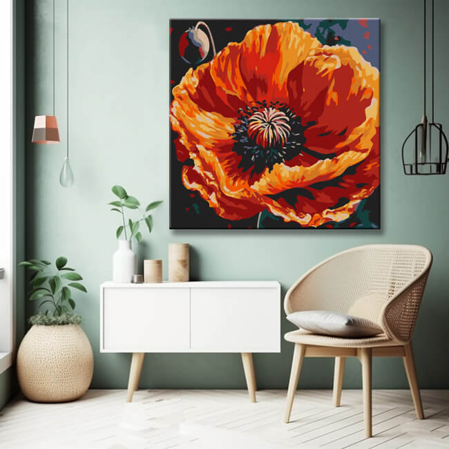 Poppy magic painting by numbers - shipping from DE