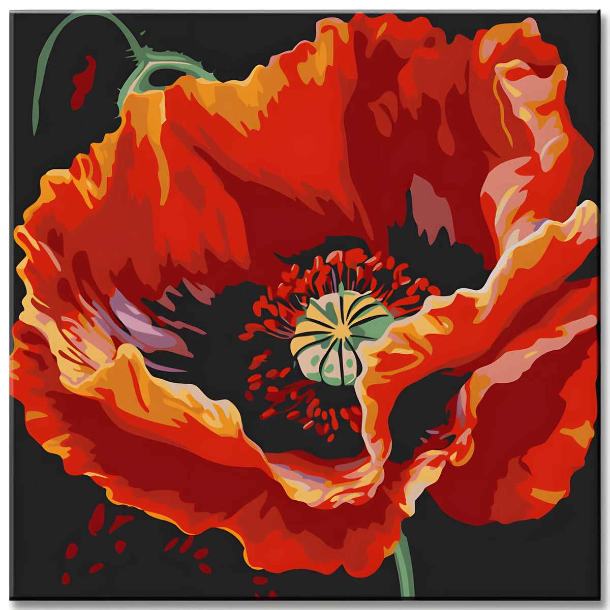 Poppy Blossom Painting by Numbers