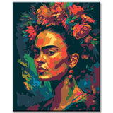 Painting Frida Kahlo style paint by numbers