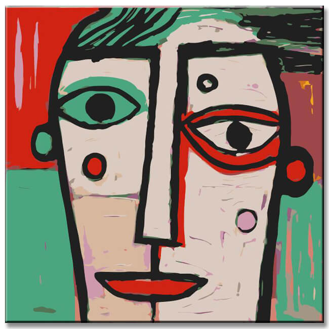 Naive portrait - painting by numbers