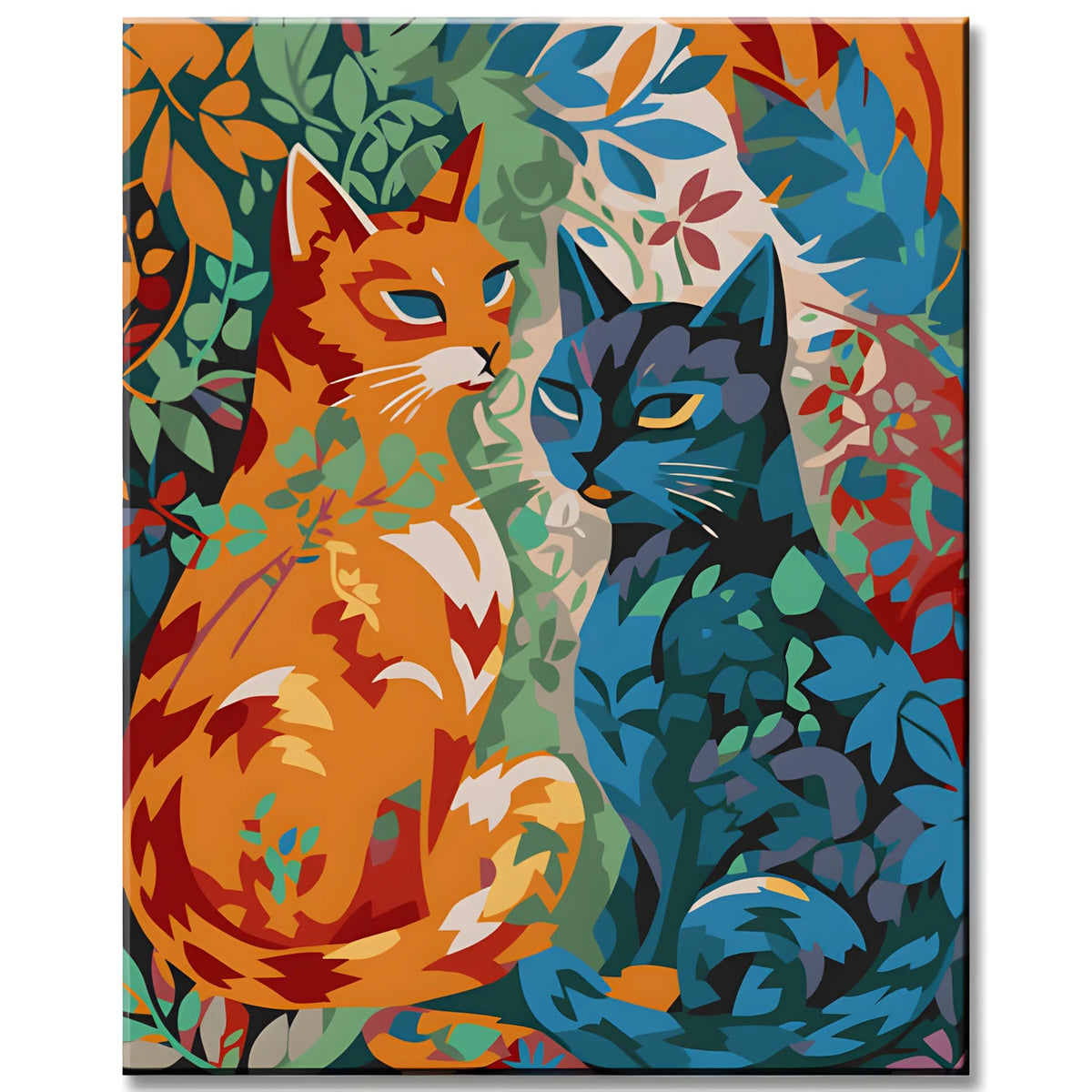 Painting by Numbers 2 Cats Flowers