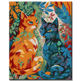 Painting by Numbers 2 Cats Flowers
