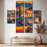 Painting by Numbers Art Perspective on italian City 4-Panel