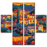 Painting by Numbers Art Perspective on italian City 4-Panel