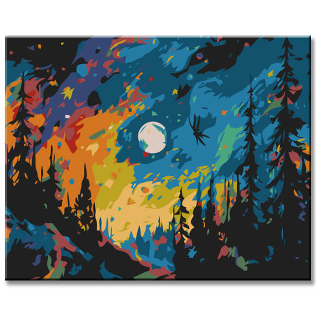 Painting by numbers full moon night
