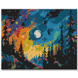 Painting by numbers full moon night