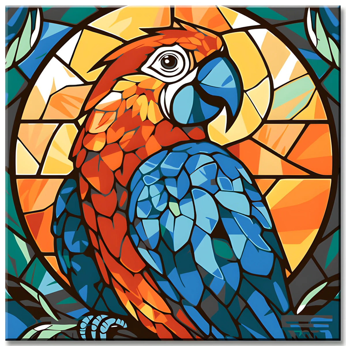 Parrot in Tiffany Style - Paint by Numbers