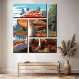 Painting by Numbers Mushrooms in The forest 5-Panel
