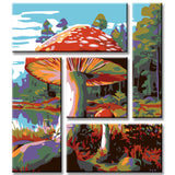 Painting by Numbers Mushrooms in The forest 5-Panel
