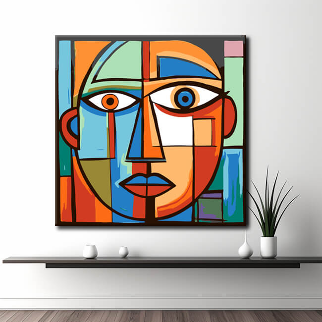 Painting by numbers face mosaic