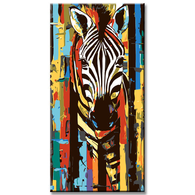 Painting by Numbers Abstract Zebra Portrait