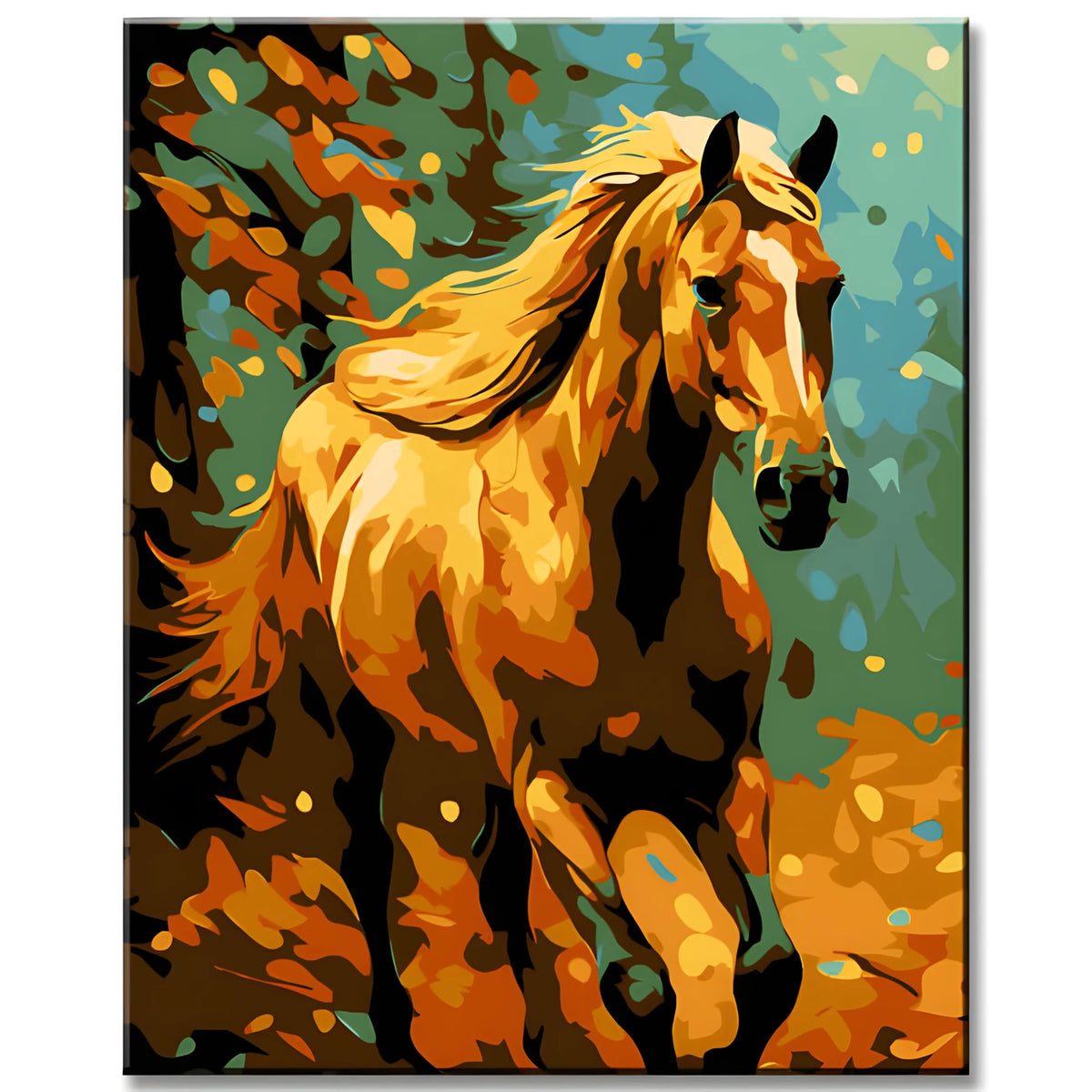 Horse in Van Gogh Style Painting by Numbers