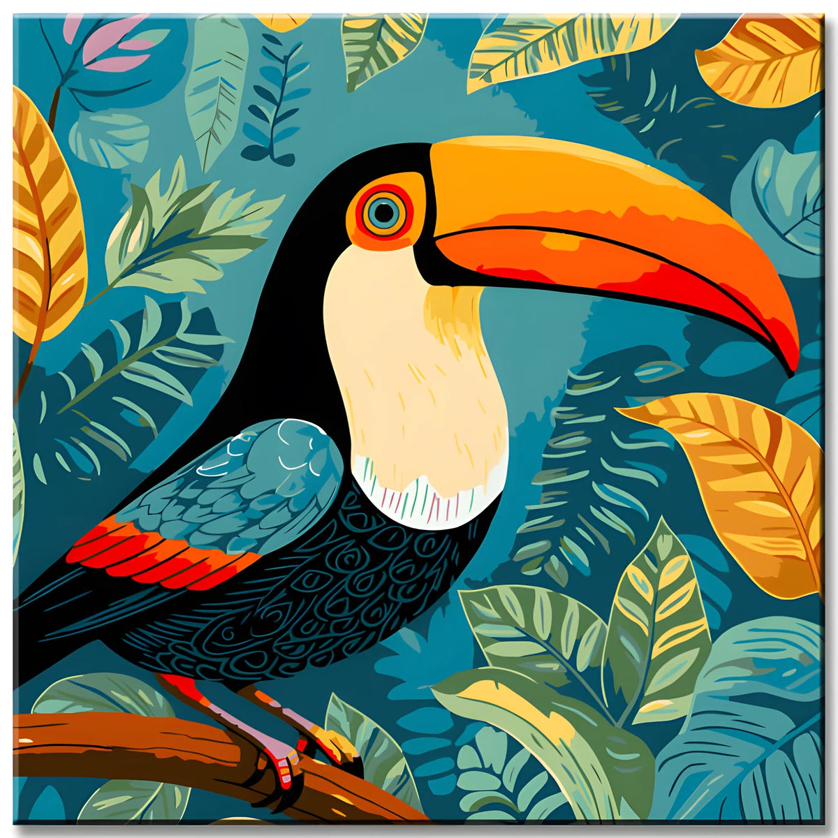 Toucan Bird Painting by Numbers