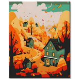 Painting by Numbers House in The Autumn forest