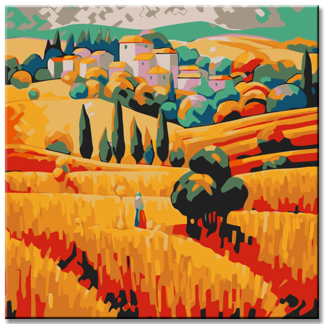 Tuscany Landscape Painting by Numbers