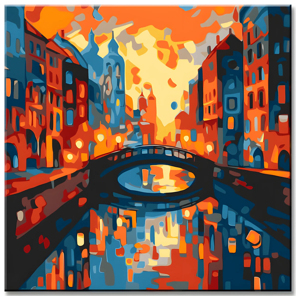 Painting by Numbers Harbor Town with Bridge