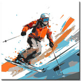 Paint by numbers art skiers