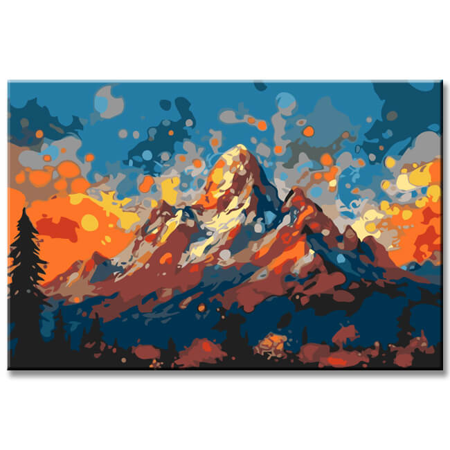Painting by Numbers Mountains in The Sunset