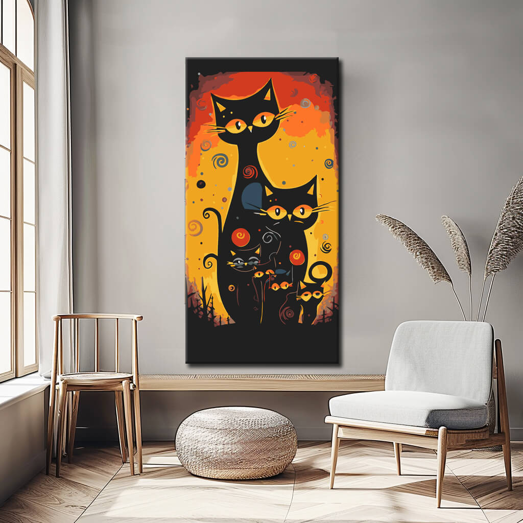 Paint by numbers cats art painting