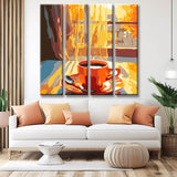 Still Life Coffee Cup Art Painting Paint by Numbers 4 Panel