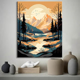 Painting by numbers landscape - wilderness in the snow