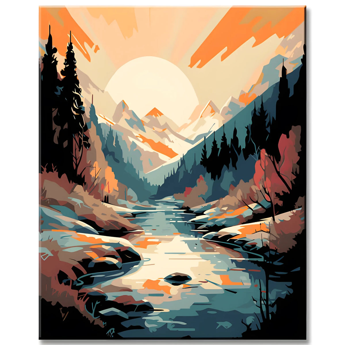 Painting by Numbers Wilderness Landscape in Bright Colors