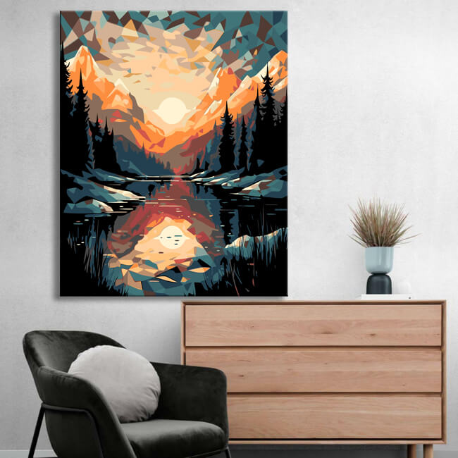 Painting by numbers - Abstract nature in geometric representation