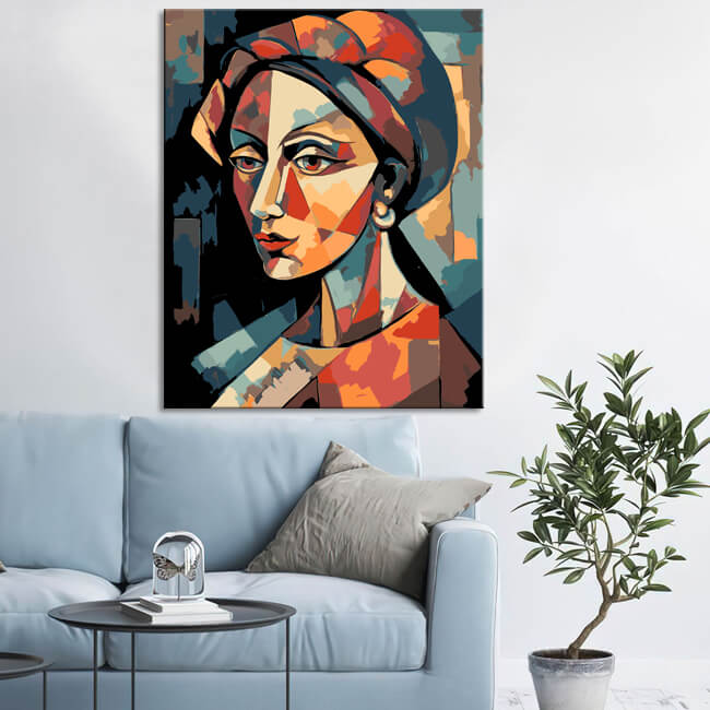 Painting by numbers - Abstract female portrait in the style of Picasso