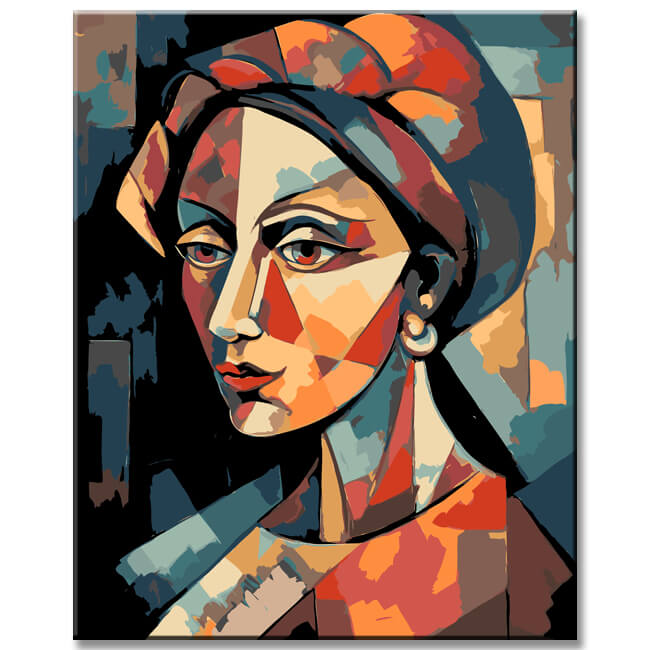 Painting by numbers - Abstract female portrait in the style of Picasso