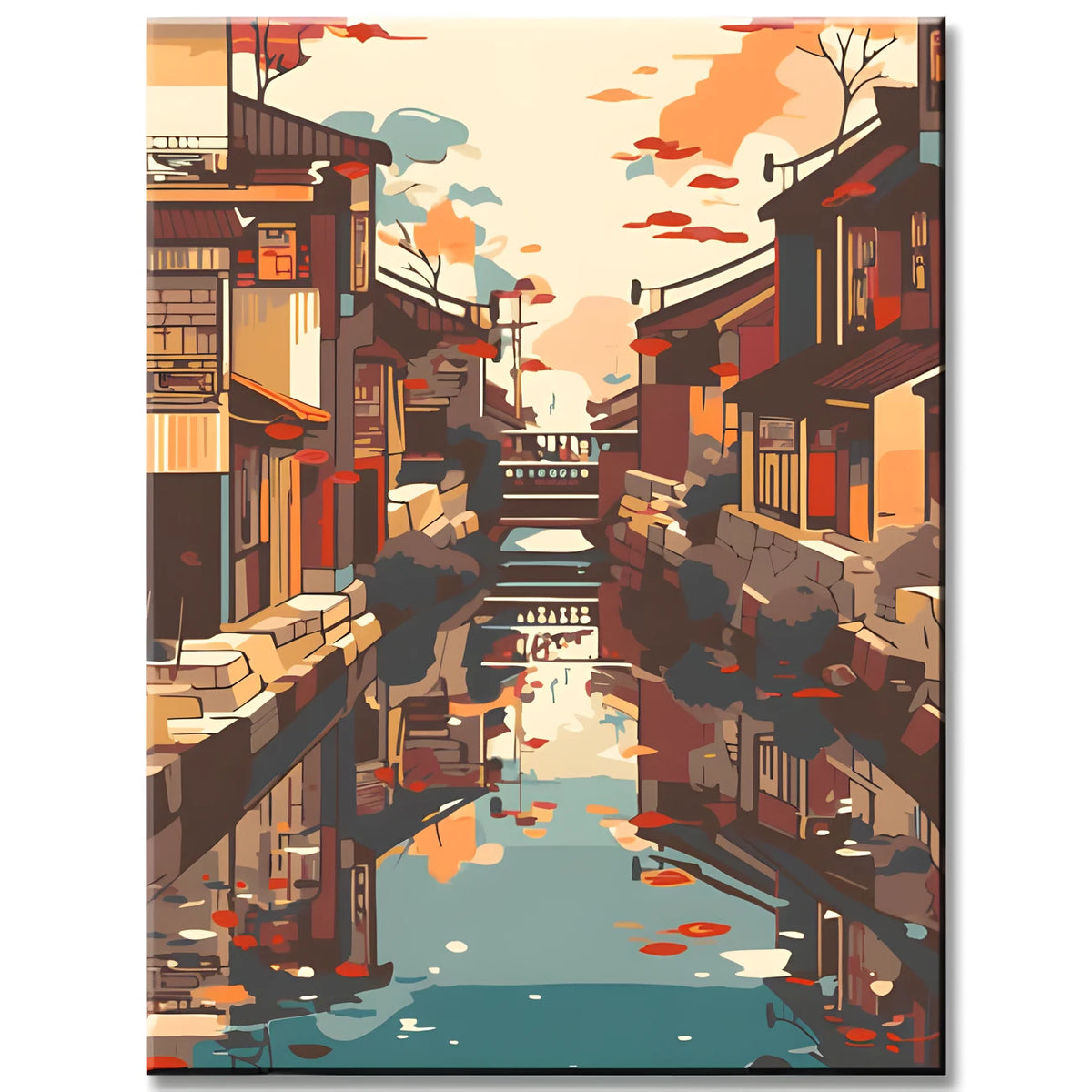 Chinese Canals Landscape Painting by Numbers