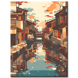 Chinese Canals Landscape Painting by Numbers