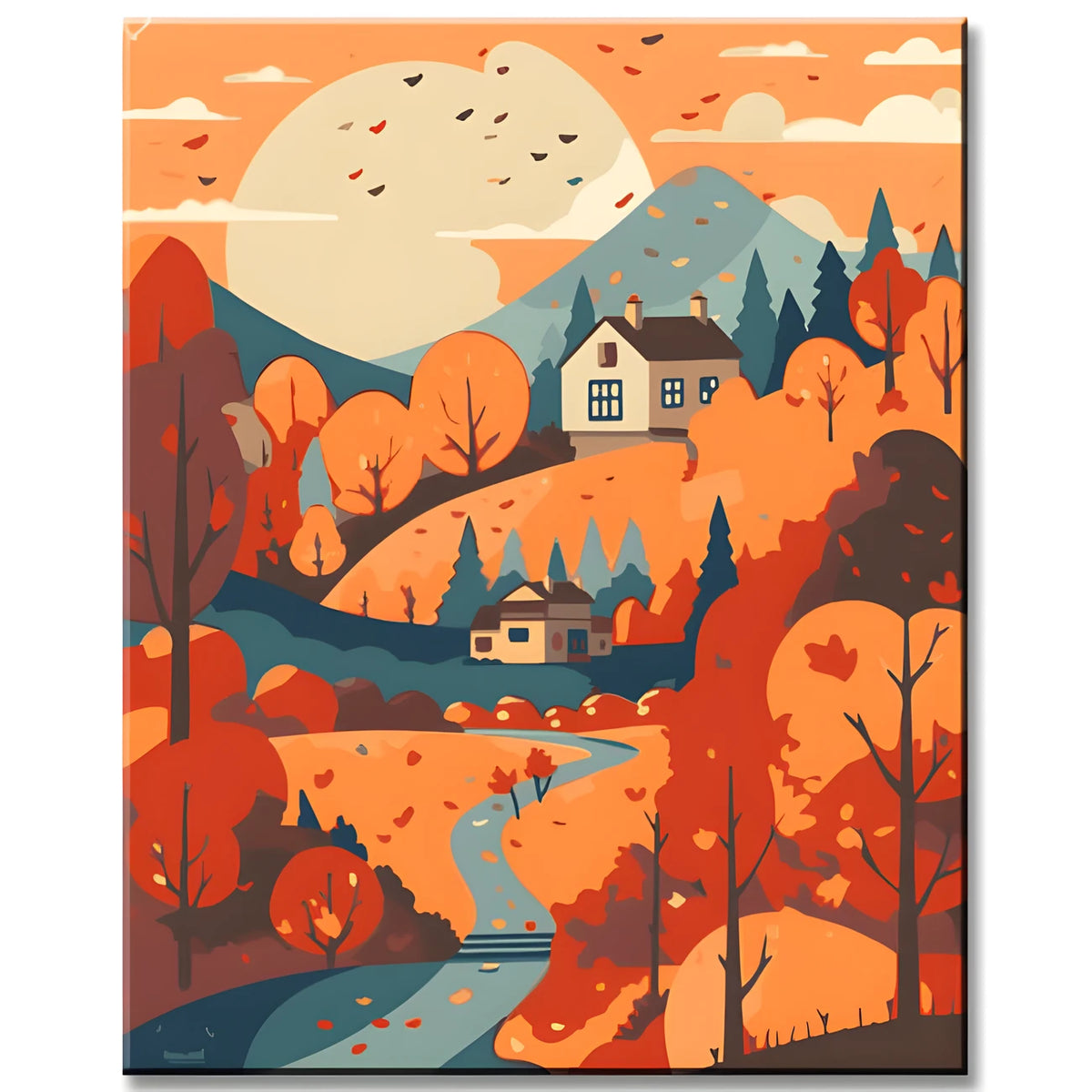 Autumn Landscape Painting by Numbers