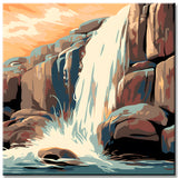 Paint by Numbers Waterfall Painting