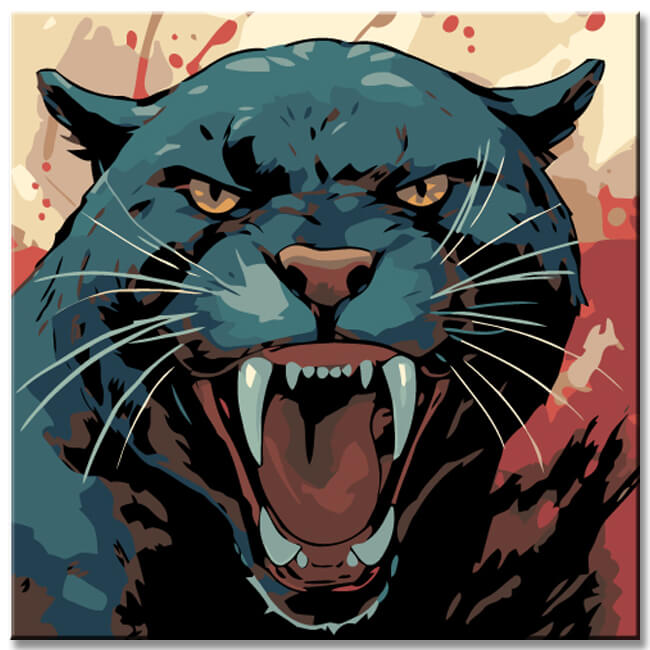 Painting by numbers jaguar portrait