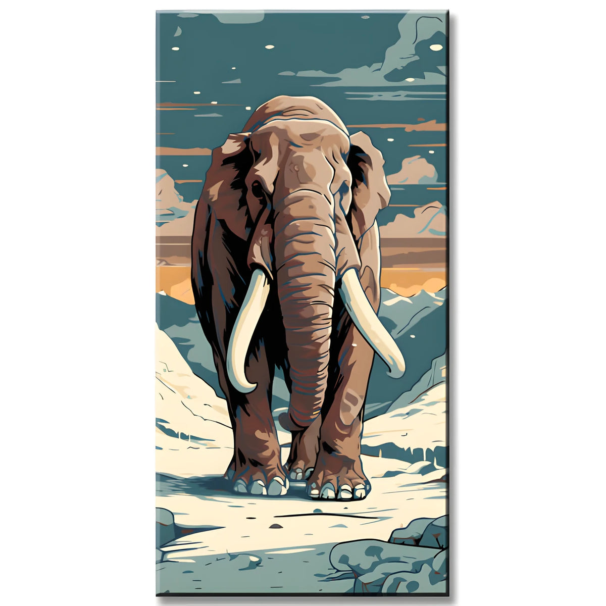 Painting by Numbers Elephant Snow Landscape