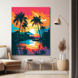 Lively island paradise painting by numbers - shipping from DE