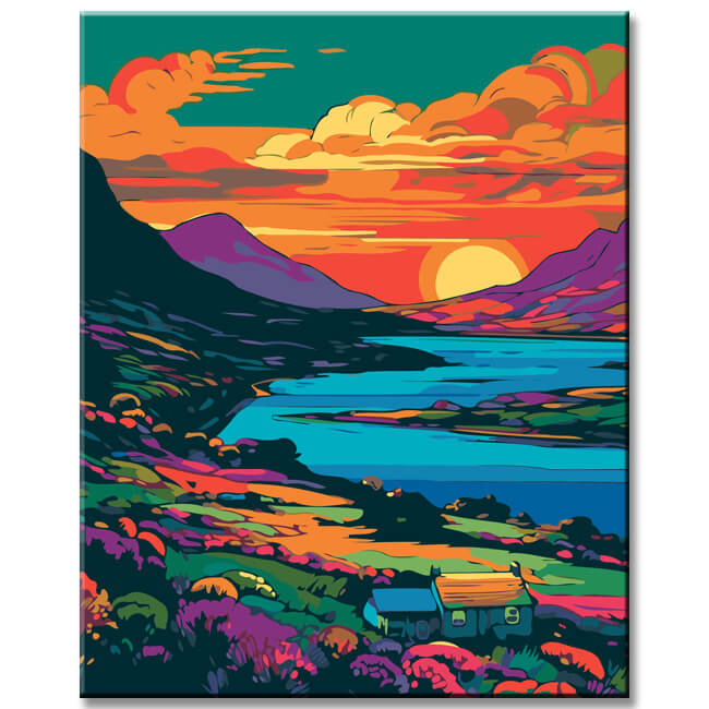 Sunset at the Ring of Kerry Painting by Numbers - Shipping from DE