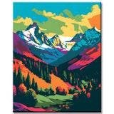 Paint by Numbers Painting Colorful Alpine Panorama
