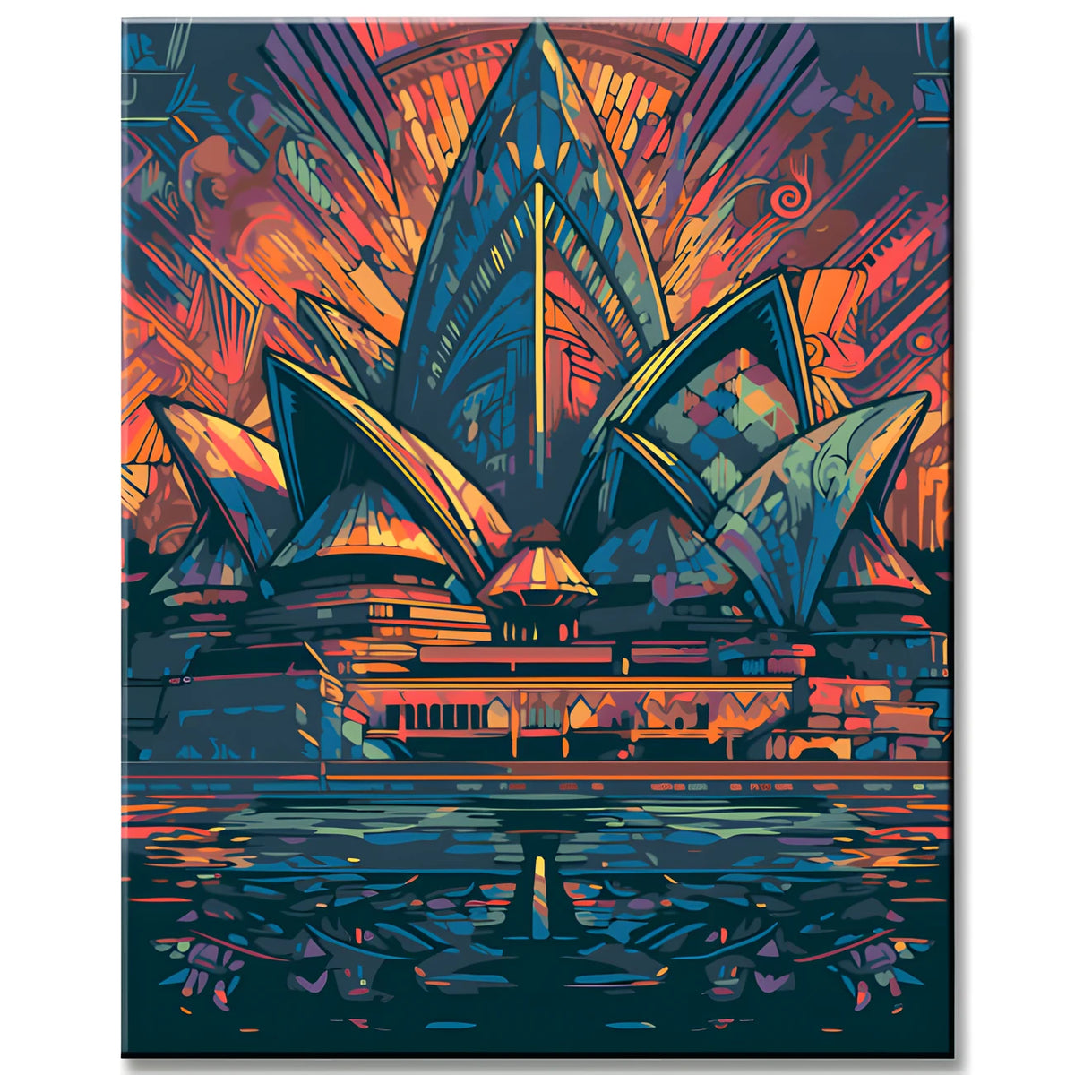 Colorful Sydney Opera House Painting by Numbers