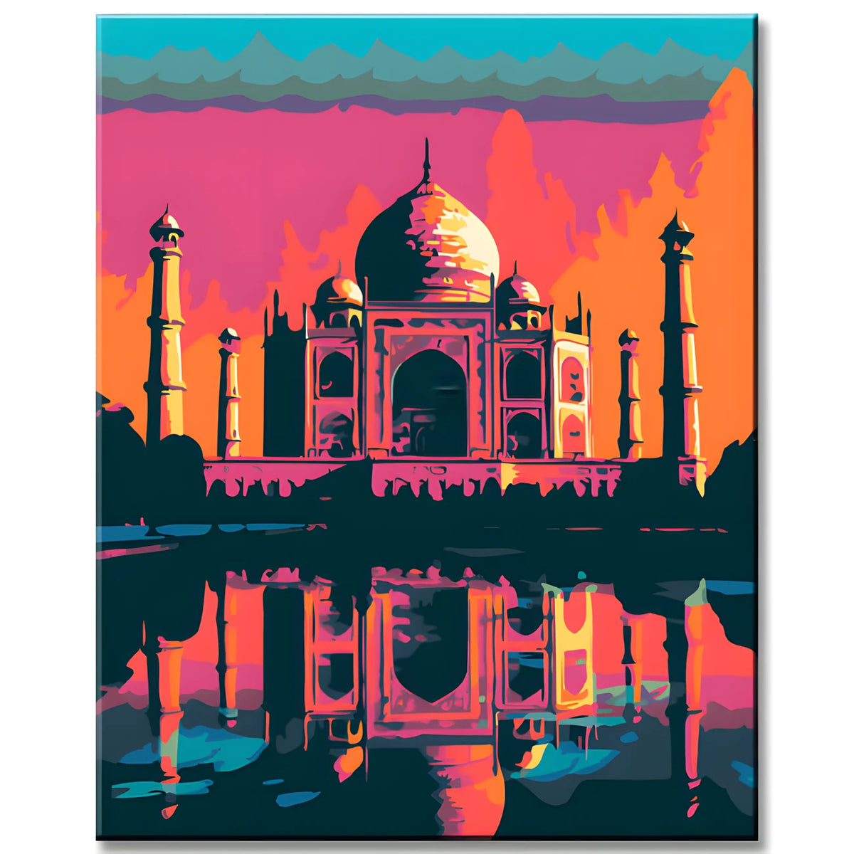 Taj Mahal Pop Art Painting by Numbers
