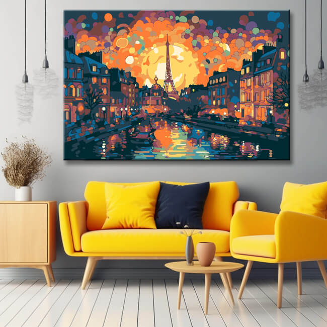 Paris Painting Gustav Klimt Style Paint by Numbers