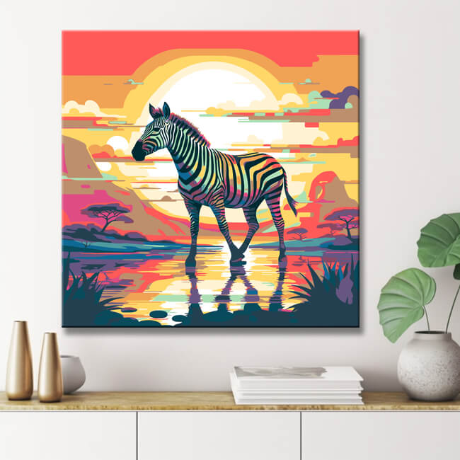 Zebra Walk Paint by Numbers