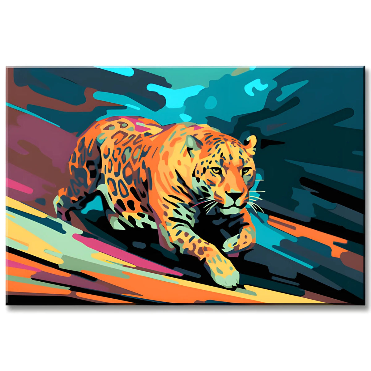 Abstract Running Cheetah Paint by Numbers